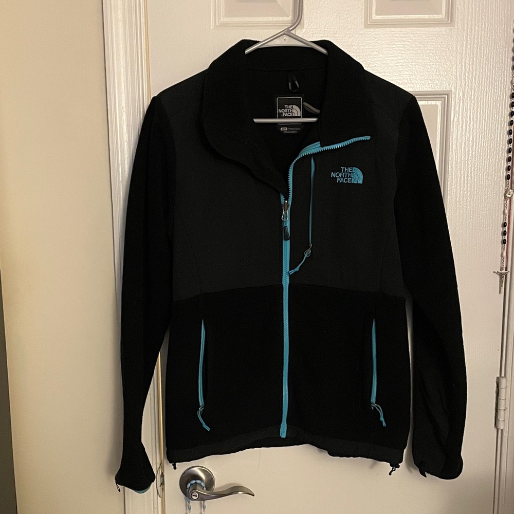 The North Face Black Jacket with Blue Trim
